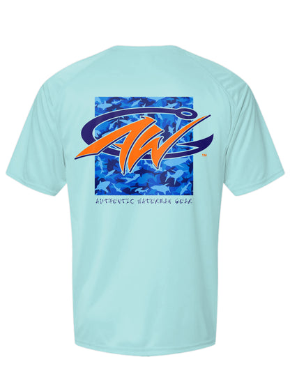 SHARK CAMO LOGO, ADULT PERFORMANCE SS